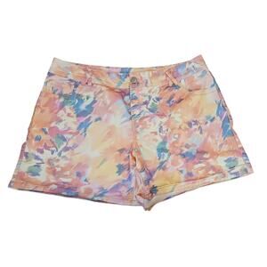 Lane Bryant SZ 20 Multicolor Vibrant Watercolor Printed 5-Pocket Shorts NWOT